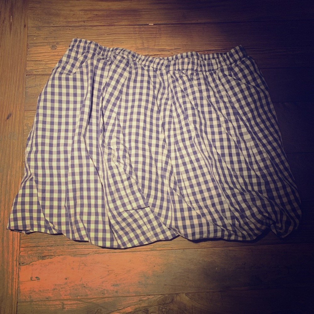 Jcrew plaid ruffle skirt.
